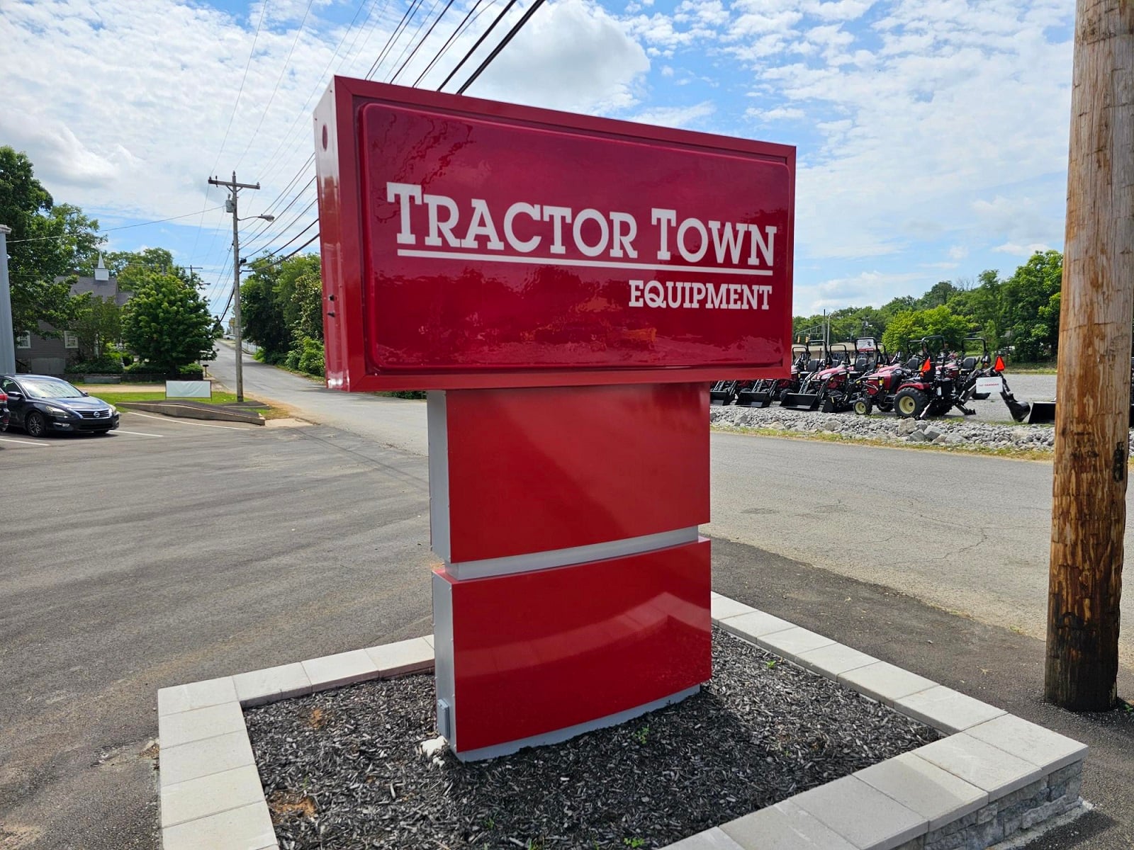 Tractor town sign